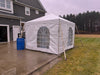 White outdoor 10x10 tent rental for a holiday gathering in Northeast Ohio.