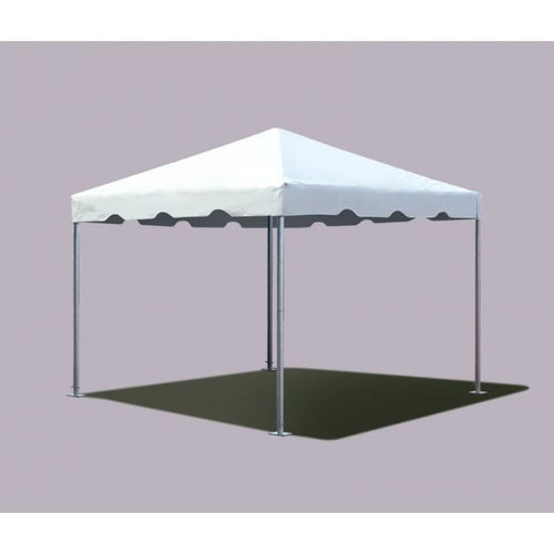 A computer image of a 10 x 10 white frame tent.