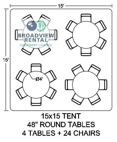 15 x 15 Foot Frame Tent (24 Seats)