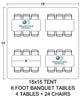 15 x 15 Foot Frame Tent (24 Seats)