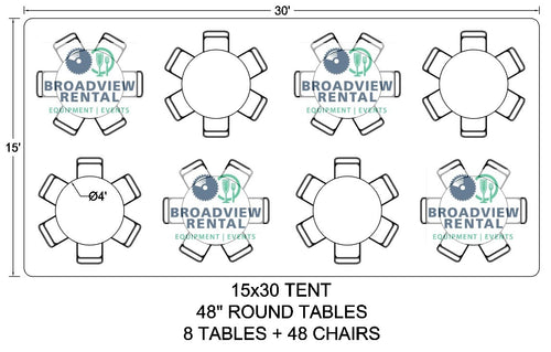 15 x 30 Foot Frame Tent (36-48 Seats)