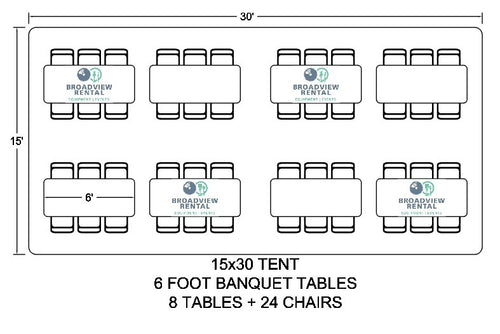 15 x 30 Foot Frame Tent (36-48 Seats)