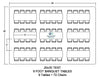 A seating layout using rectangular tables in a 20 x 30 tent in Cleveland.