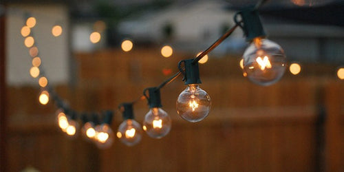 Café Lights - Installed in our Frame Tents