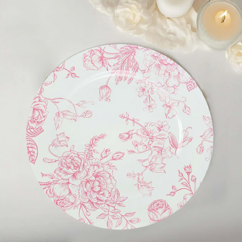 Pink Floral 13 Charger