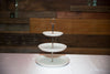 3 Tier White & Silver Dessert Tray