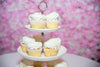 3 Tier White & Silver Dessert Tray