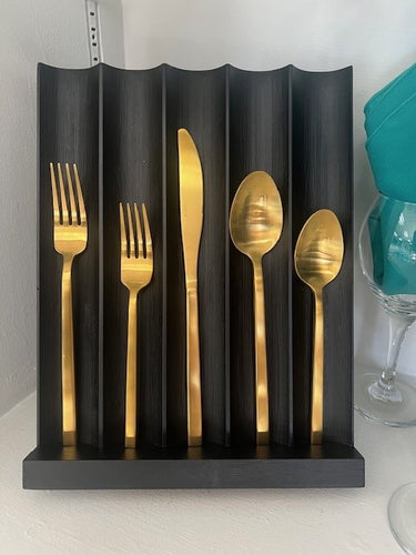 Matte Gold Cubed Dinner Knife