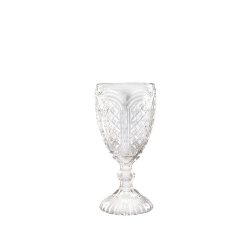A gorgeous textured water goblet perfect for any place setting rental throughout Akron.