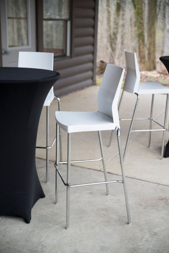 White High Back Outdoor Barstool