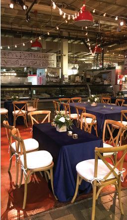 Navy velvet linen for wedding table.