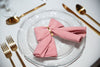 Beautiful wedding place setting with gold flatware set up in northeast Ohio.