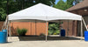 White 20x20 tent set up for a graduation party in northeast ohio. 