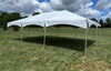 A white 20x30 frame tent set up in Northeast Ohio.
