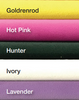 Goldenrod, Hot Pink, Hunter, Ivory and Lavender Velvet Linen options.